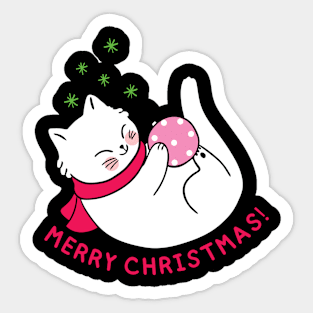 Christmas Cat Merry christmas Sticker